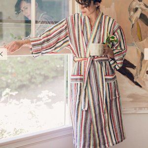 Oddbird Co Rainbow Striped Robe - Linen S/M